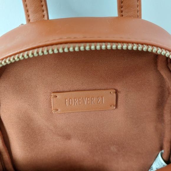 Forever21 Cognac-Brown Coloured Leather Backpack - Picture 2 of 5